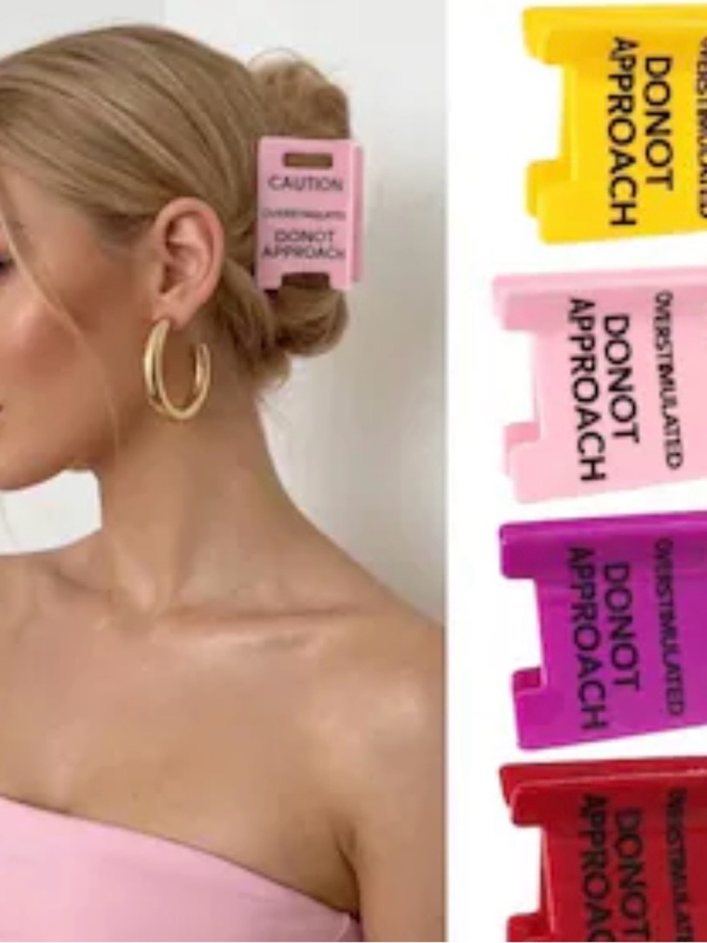 Pink 'Do Not Approach' Hair Clip - Trendy Women’s Accessory